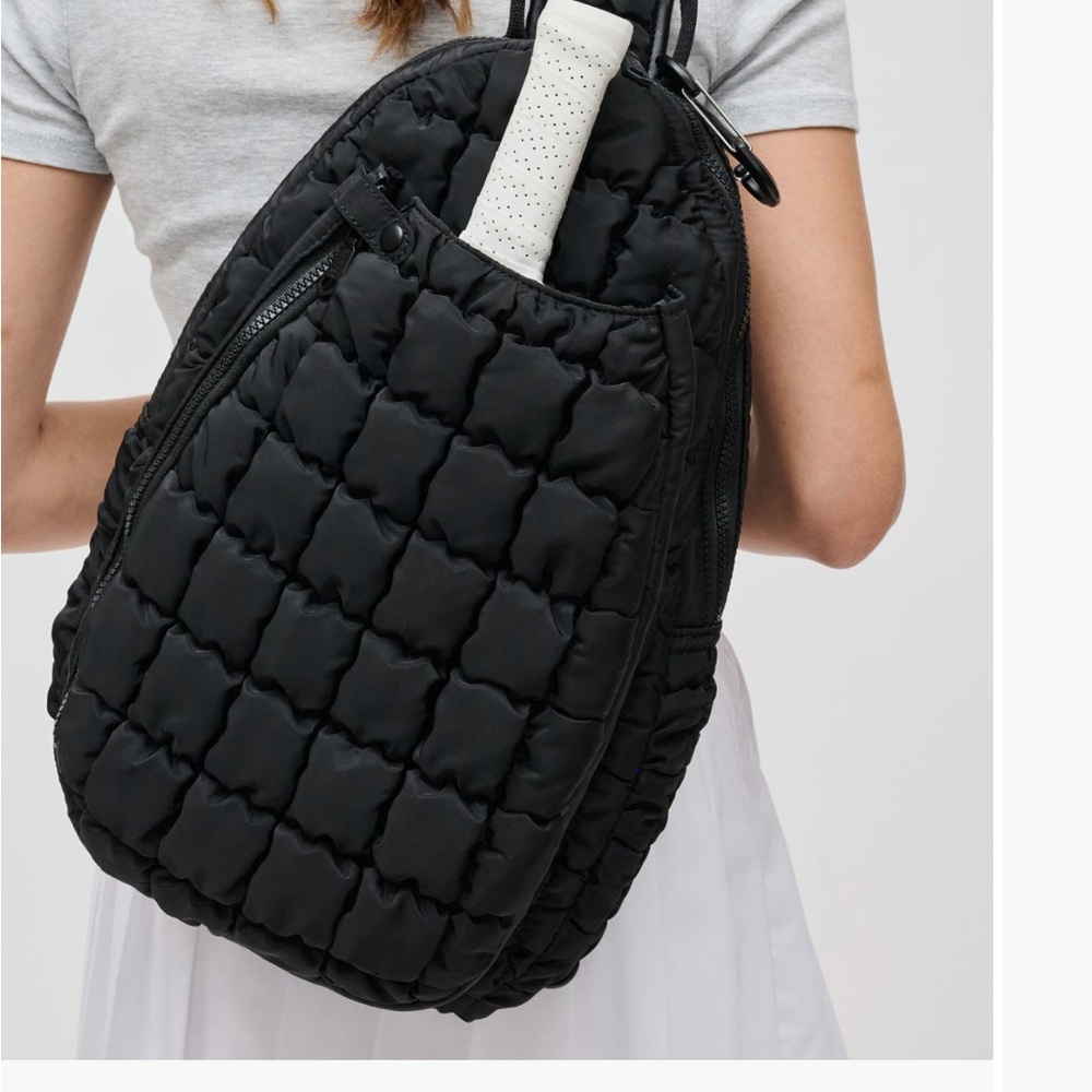 Sol and Selene Black Quilted pickle ball Bag